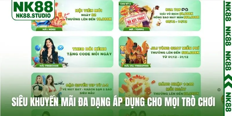 Siêu khuyến mãi đa dạng áp dụng cho mọi trò chơi